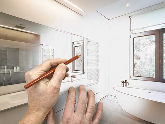 Bathroom design sketch